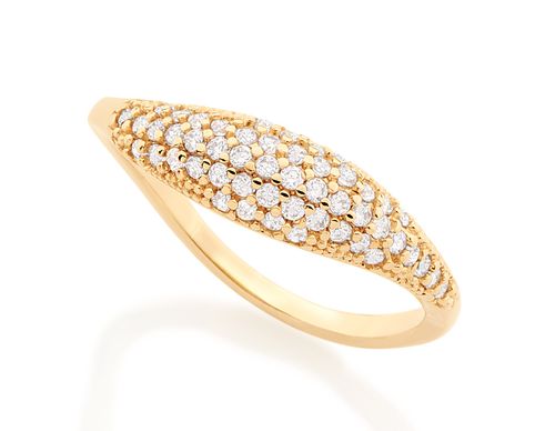 ANEL BANHADO A OURO 18K COM ZIRCÔNIAS