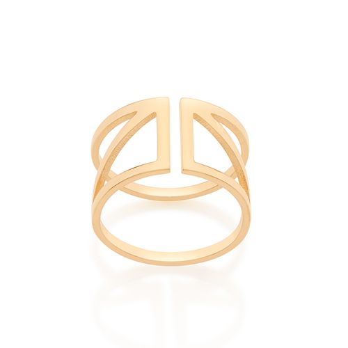 ANEL BANHADO A OURO 18K COM ARO DUPLO