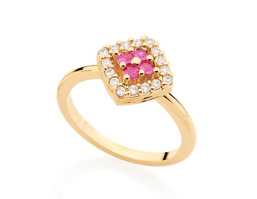 ANEL BANHADO A OURO 18K COM ZIRCÔNIAS