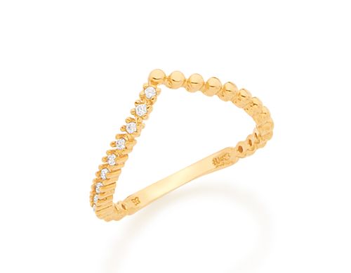 ANEL BANHADO A OURO 18K COM ZIRCÔNIAS