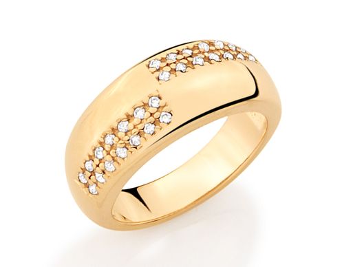 ANEL BANHADO A OURO 18K COM ZIRCÔNIAS
