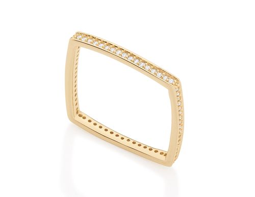 ANEL BANHADO A OURO 18K COM ZIRCÔNIAS