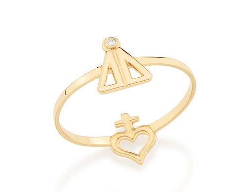 ANEL BANHADO A OURO 18K COM ZIRCÔNIA
