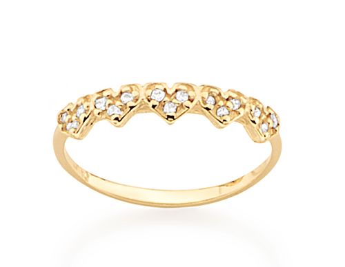ANEL BANHADO A OURO 18K COM ZIRCÔNIAS