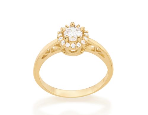 ANEL BANHADO A OURO 18K COM ZIRCÔNIA