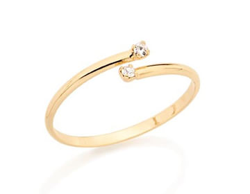 ANEL SKINNY RING BANHADO A OURO 18K COM ZIRCÔNIAS