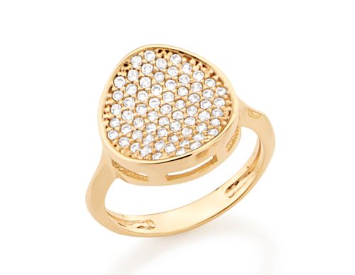 ANEL BANHADO A OURO 18K COM ZIRCÔNIAS