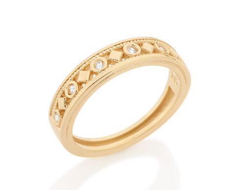 ANEL BANHADO A OURO 18K COM ZIRCÔNIAS