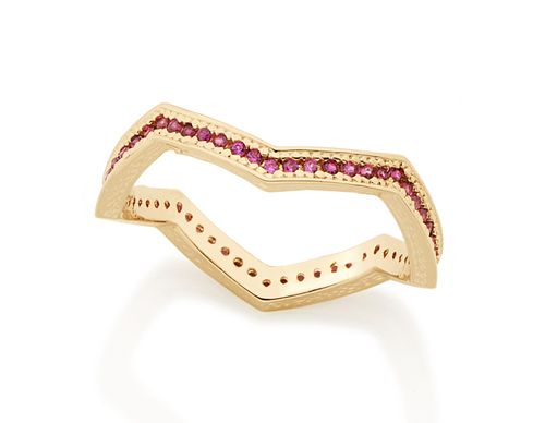 ANEL BANHADO A OURO 18K COM ZIRCÔNIAS