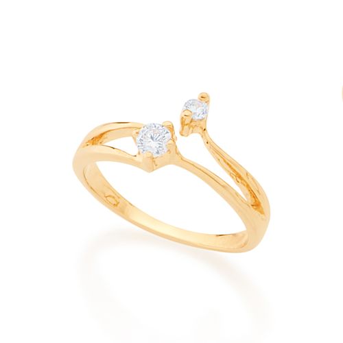 ANEL BANHADO A OURO 18K COM ZIRCÔNIAS