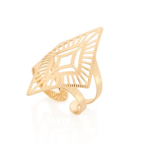 ANEL BANHADO A OURO 18K LOSANGO