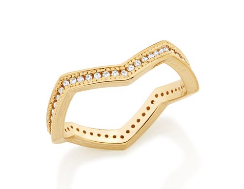 ANEL BANHADO A OURO 18K COM ZIRCÔNIAS