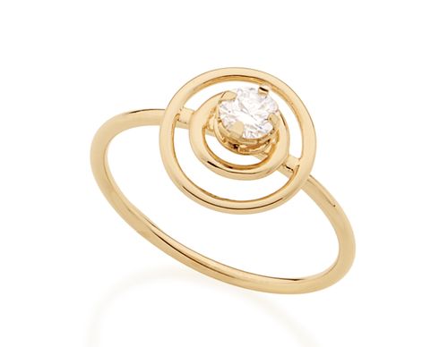 ANEL SKINNY CÍRCULOS BANHADO A OURO 18K COM ZIRCÔNIA