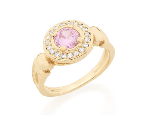 ANEL BANHADO A OURO 18K COM ZIRCÔNIAS