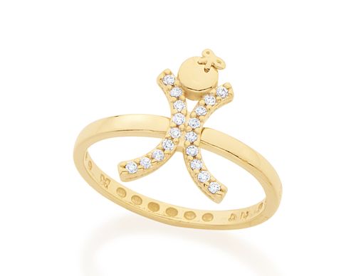 ANEL SKINNY MENINA BANHADO A OURO 18K COM ZIRCÔNIAS