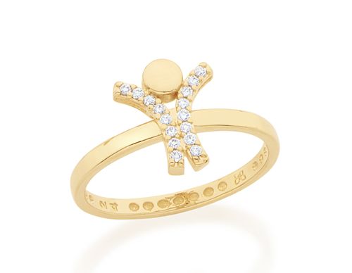 ANEL MENINO BANHADO A OURO 18K COM ZIRCÔNIAS