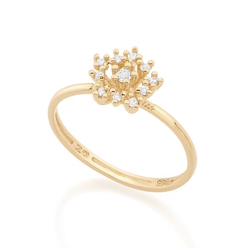 ANEL CHUVEIRO BANHADO A OURO 18K COM ZIRCÔNIAS