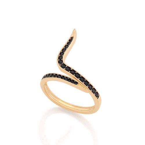 ANEL SKINNY RING BANHADO A OURO 18K COM RHODIUM NEGRO