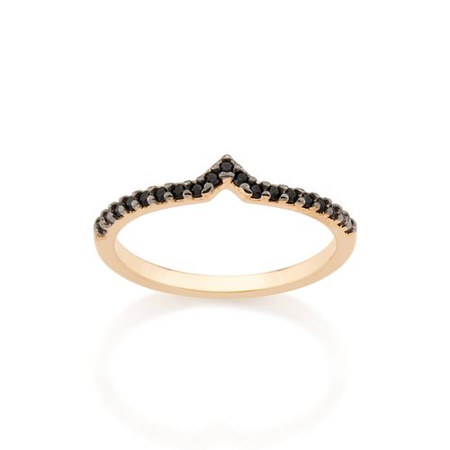ANEL SKINNY RING BANHADO A OURO 18K COM ZIRCÔNIAS