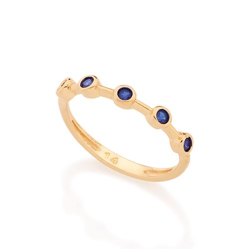 ANEL SKINNY RING BANHADO A OURO 18K COM ZIRCÔNIAS