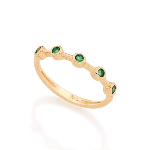 ANEL SKINNY RING BANHADO A OURO 18K COM ZIRCÔNIAS