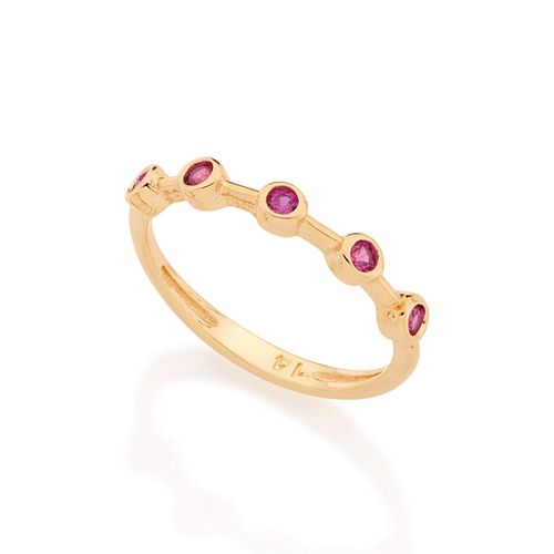 ANEL SKINNY RING BANHADO A OURO 18K COM ZIRCÔNIAS