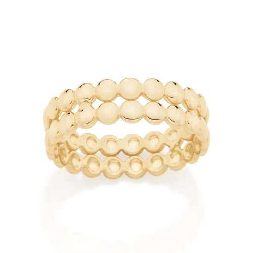 ANEL ARO DUPLO BANHADO A OURO 18K