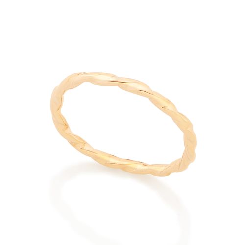 ANEL SKINNY RING BANHADO A OURO 18K ARO NO FORMATO DE CORDA