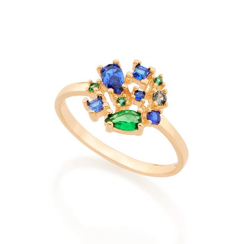 ANEL BANHADO A OURO 18K COM ZIRCÔNIAS