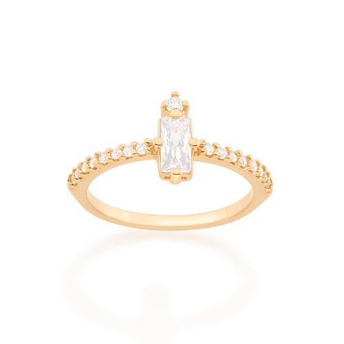 ANEL SKINNY RING BANHADO A OURO 18K COM ZIRCÔNIAS