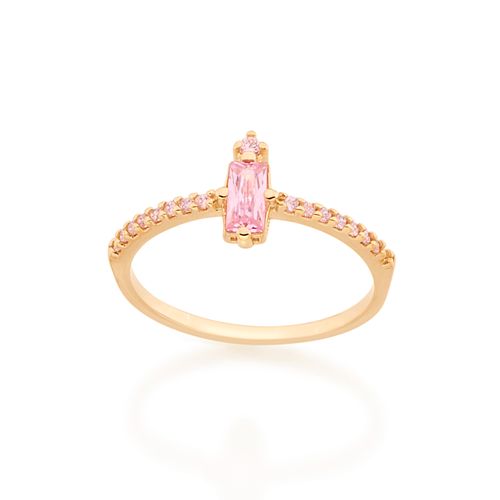 ANEL SKINNY RING BANHADO A OURO 18K COM ZIRCÔNIAS