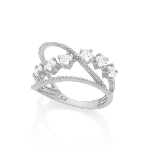 ANEL BANHADO A RHODIUM COM ZIRCÔNIAS