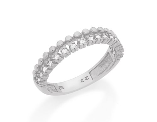 ANEL BANHADO A RHODIUM COM ZIRCÔNIAS