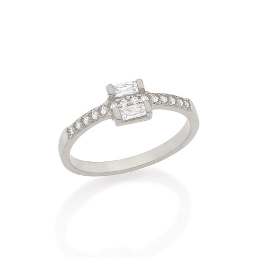 ANEL SKINNY RING BANHADO A RHODIUM COM ZIRCÔNIAS