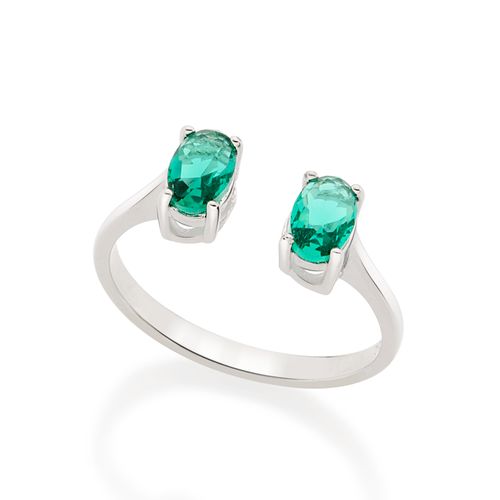 ANEL AJUSTÁVEL BANHADO A RHODIUM COM CRISTAIS