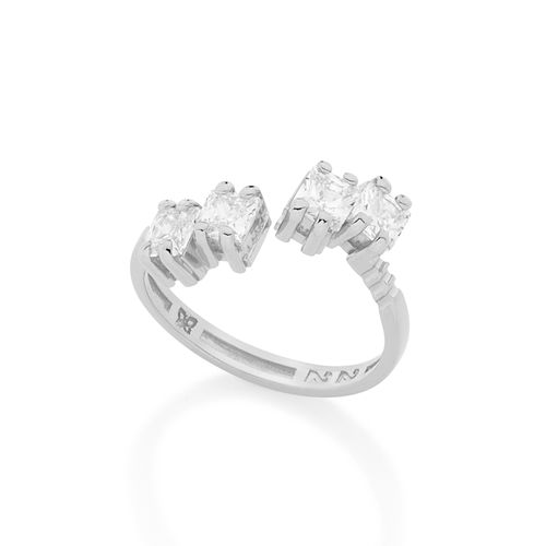 ANEL AJUSTÁVEL BANHADO A RHODIUM COM ZIRCÔNIAS
