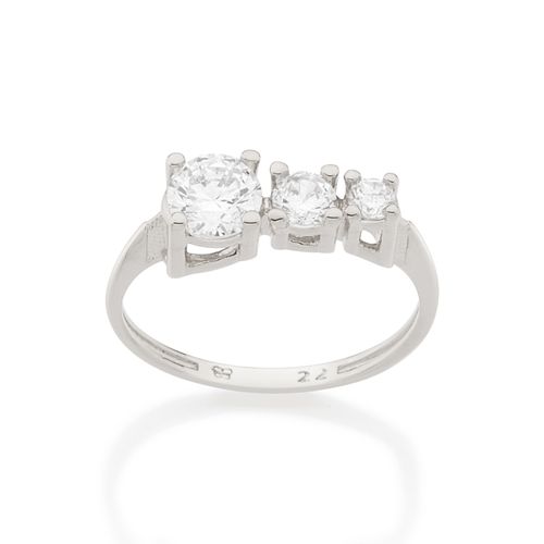 ANEL BANHADO A RHODIUM COM ZIRCÔNIAS