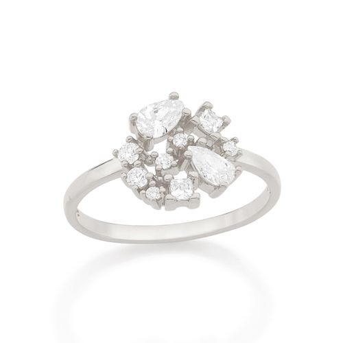 ANEL BANHADO A RHODIUM COM ZIRCÔNIAS