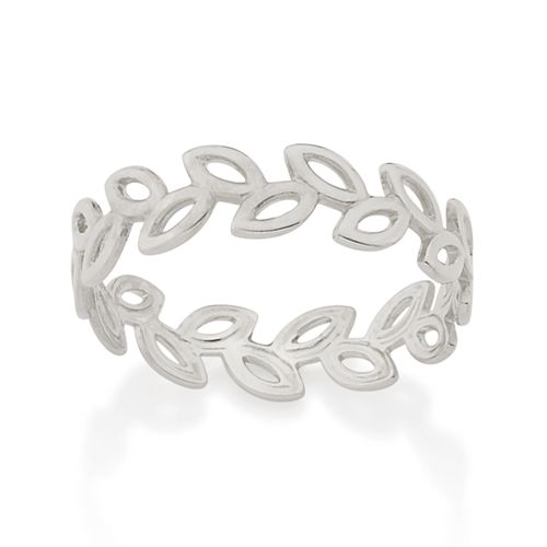 ANEL BANHADO A RHODIUM FORMADO POR FOLHAS