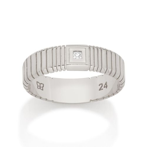 ANEL BANHADO A RHODIUM COM ZIRCÔNIA