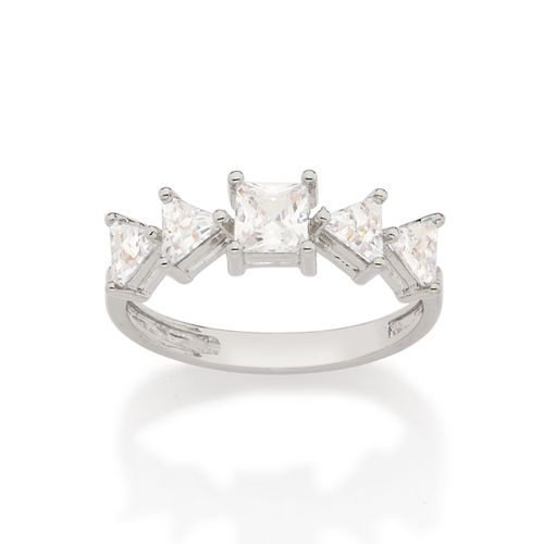 ANEL BANHADO A RHODIUM COM ZIRCÔNIAS
