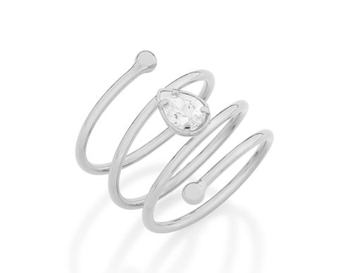 ANEL BANHADO A RHODIUM COM ZIRCÔNIA