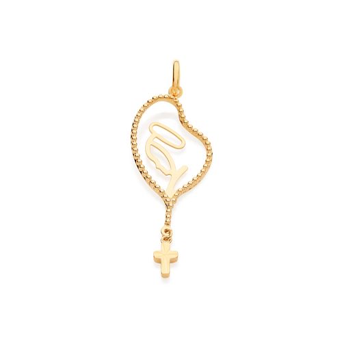 PINGENTE BANHADO A OURO 18K FORMATO DE TERÇO