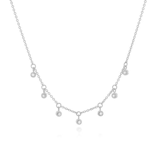 GARGANTILHA BANHADA A RHODIUM COM ZIRCÔNIAS