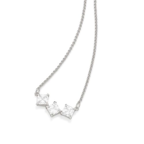 GARGANTILHA BANHADA A RHODIUM COM ZIRCÔNIAS