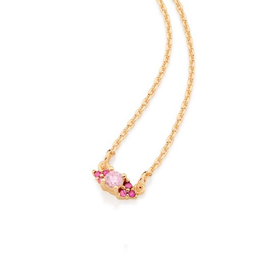 GARGANTILHA BANHADA A OURO 18K COM PINGENTE NAVETE CRAVEJADO POR ZIRCÔNIAS