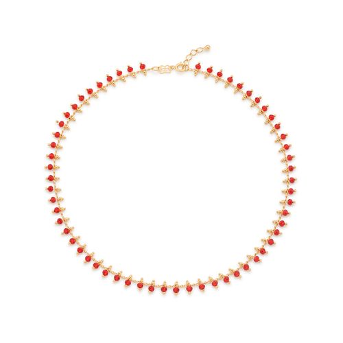 GARGANTILHA COM MIÇANGAS BANHADA A OURO 18K