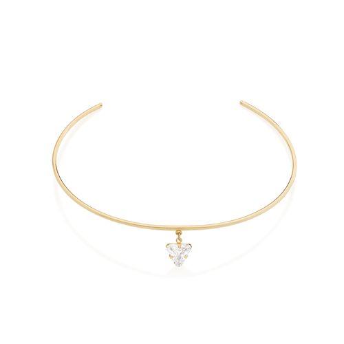 GARGATILHA CHOKER BANHADA A OURO 18K COM ZIRCÔNIA