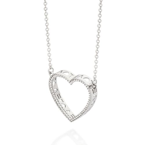 GARGANTILHA LOVE BANHADA A PLATINA COM ZIRCÔNIAS