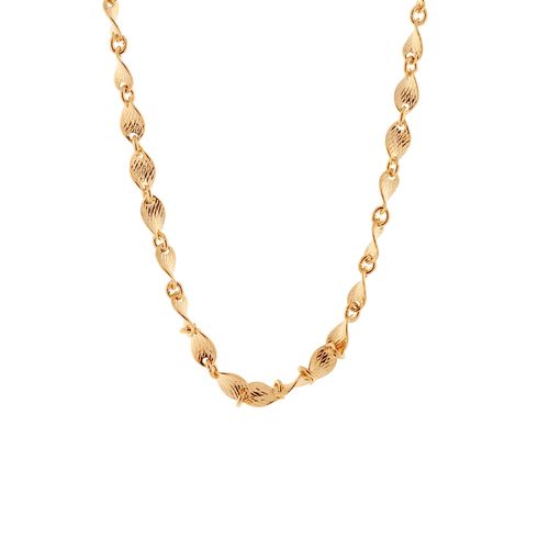 GARGANTILHA FIO OVAL TORCIDO BANHADA A OURO 18K